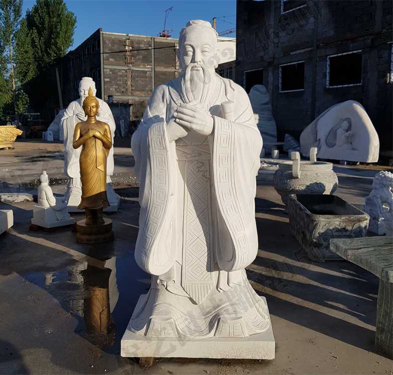 石雕孔子像，大理石孔子像，校園孔子雕像