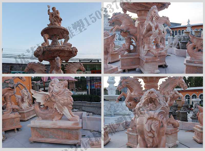 大理石景觀噴泉，石雕噴泉廠家，歐式人物動物噴泉