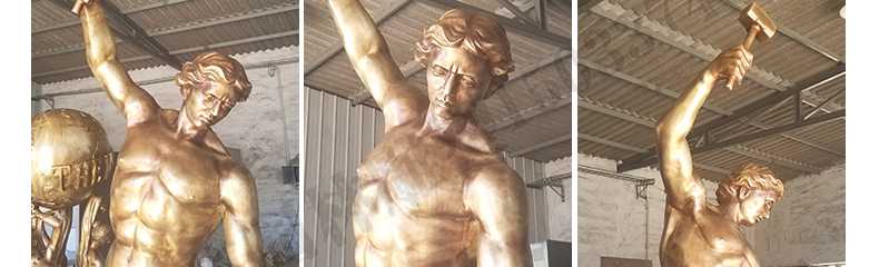 自我雕刻銅雕塑，銅人物雕塑，雕刻自我銅雕塑