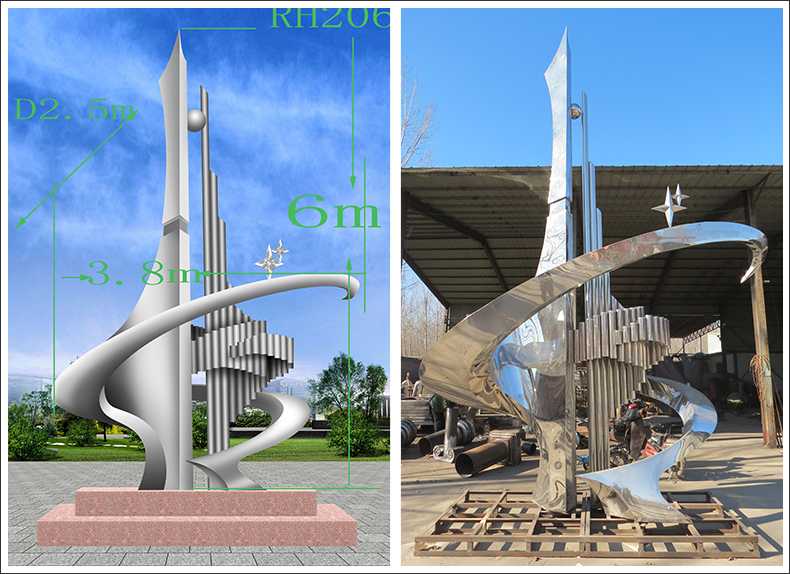 大型不銹鋼雕塑，不銹鋼雕塑廠(chǎng)家，室外大型景觀雕塑