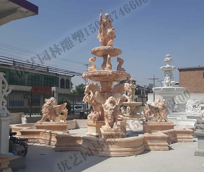 大理石景觀噴泉，歐式大型噴泉，石雕噴泉廠家