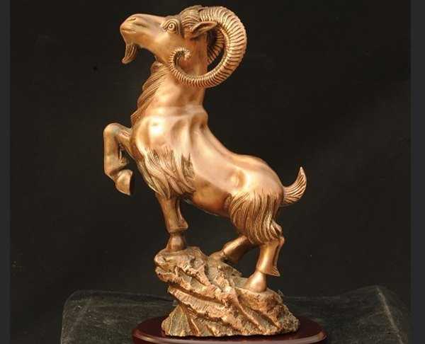 銅山羊雕塑，家居景觀雕塑