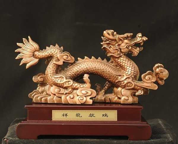 景觀雕塑定制，銅龍擺件
